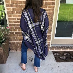 Plaid blanket scarf